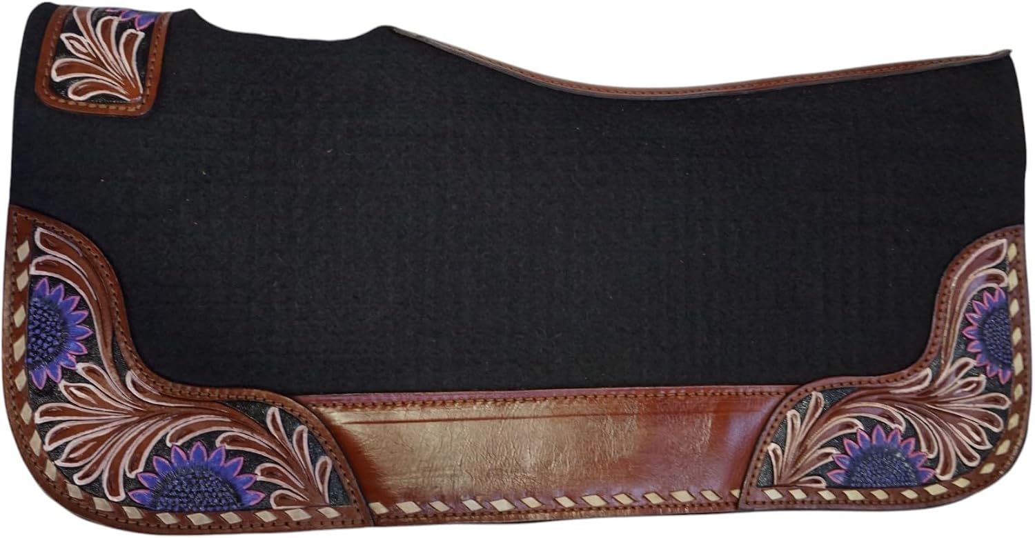 Felt Pad with Reinforced Leather Spine with Hand Painted Floral Tooled Leather Wears