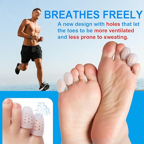 Miniatura 5 de Protector de dedos de los pies, (20 unidades), transpirable, funda de gel para los dedos, ideal para ampollas, callos, dedos en martillo, pérdida de