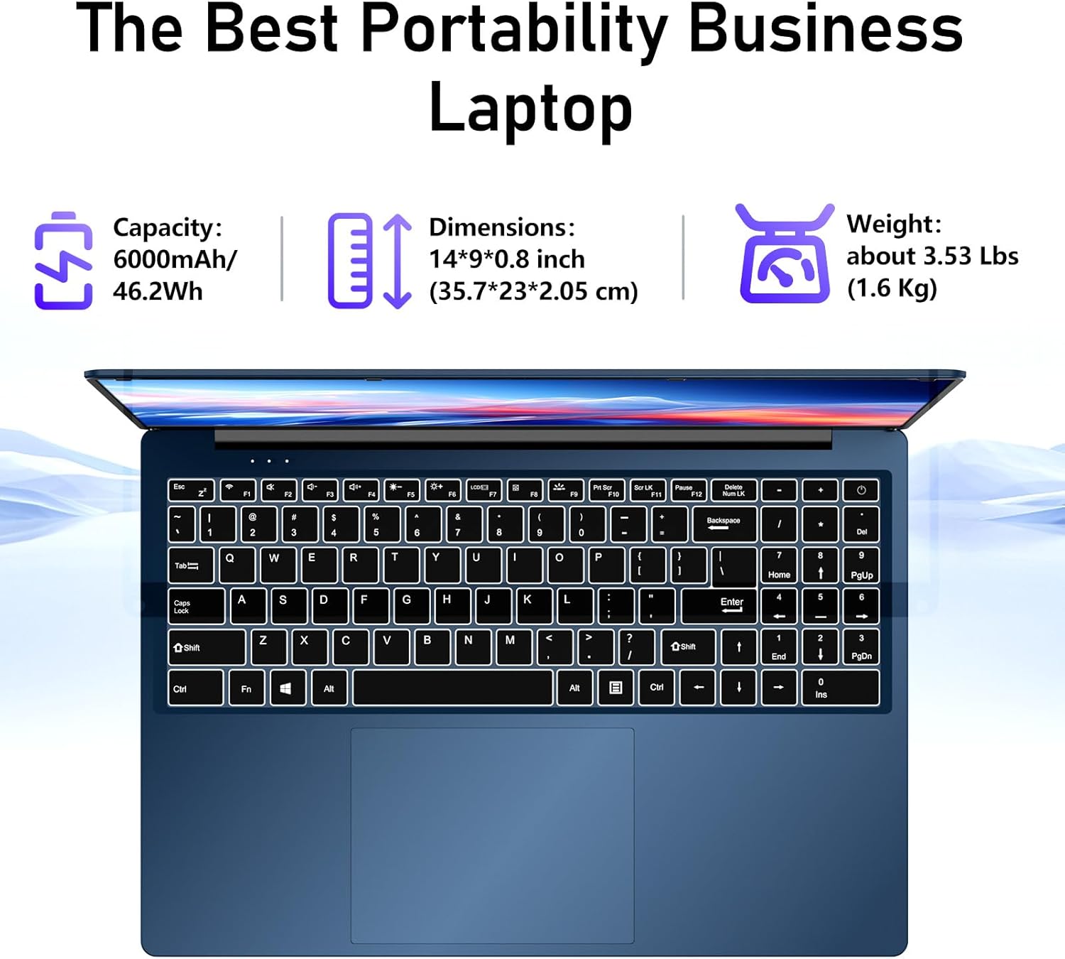 Gaming Laptop Computer, 16 Inch Lap Top 2026 Window 11 Pro 16GB RAM 1TB SSD, N150 (Up to 3.6GHz), Backlit Keyboard, FHD 1920 * 1200 Screen, Office 365, 6000mAh, WiFi 5 BT 4.2, UHD Graphics