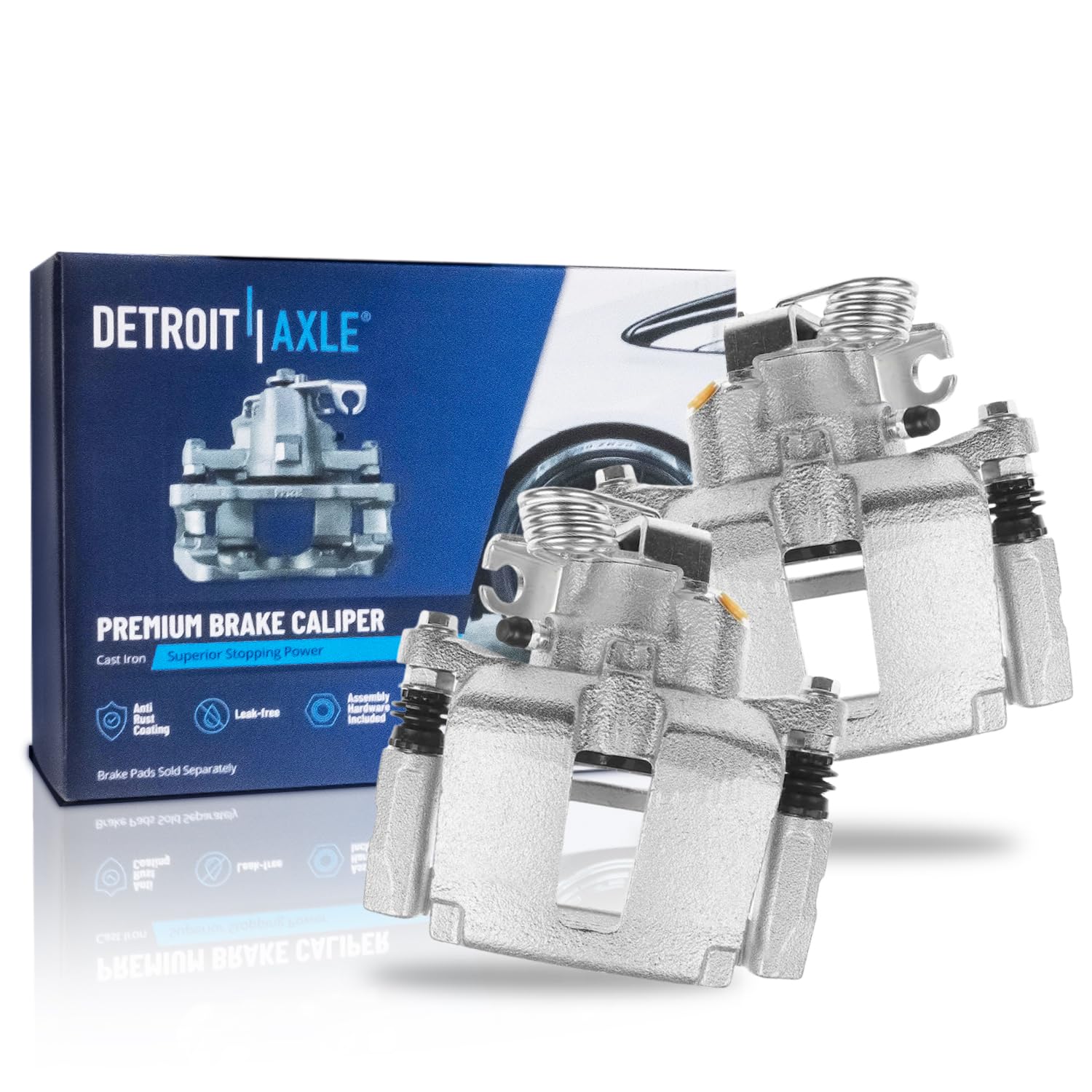 Detroit Axle - 2pc Rear Brake Calipers for Ford Explorer Flex Taurus Lincoln MKT MKS Police Interceptor Sedan Utility Brake Calipers with Brackets Replacement