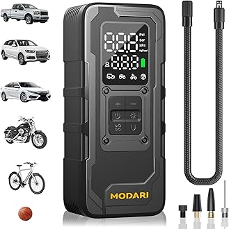 Tire Inflator Portable Air Compressor, Up to 160 PSI Car Tire Inflator, Cordless Air Pump, Portable Tire Pump with Gauge - Portable Tire Inflators for Car, Light Pickup, Bike and More