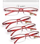 LUFF 4Pcs Lunettes de lecture anti-bleu-ray Lecteurs ultra-légers portables pour unisexe