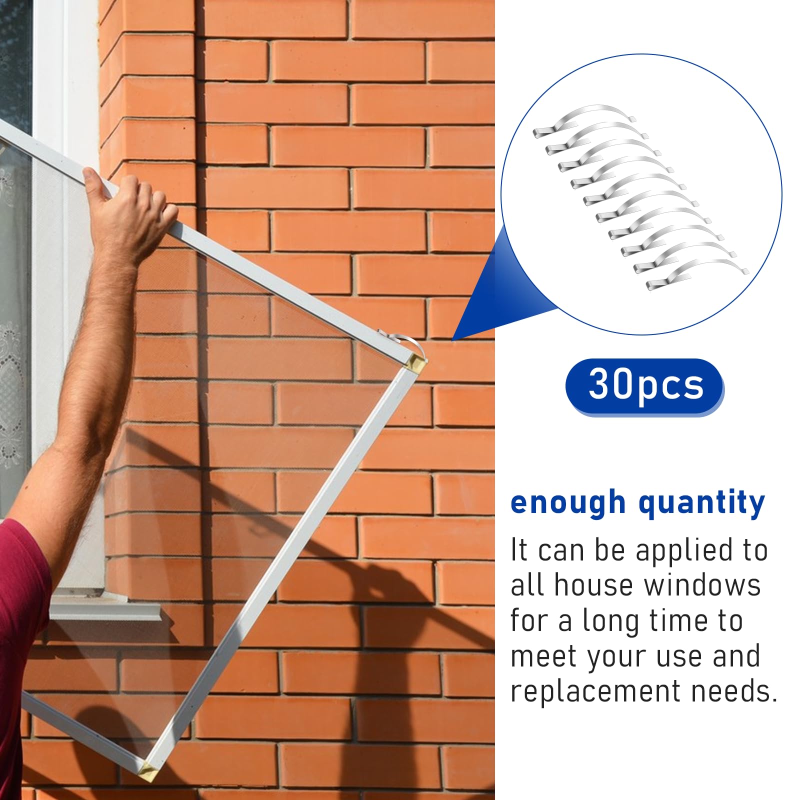 Aluminum Screen Frame Window Screen Tension Spring Clips - 40pcs ...