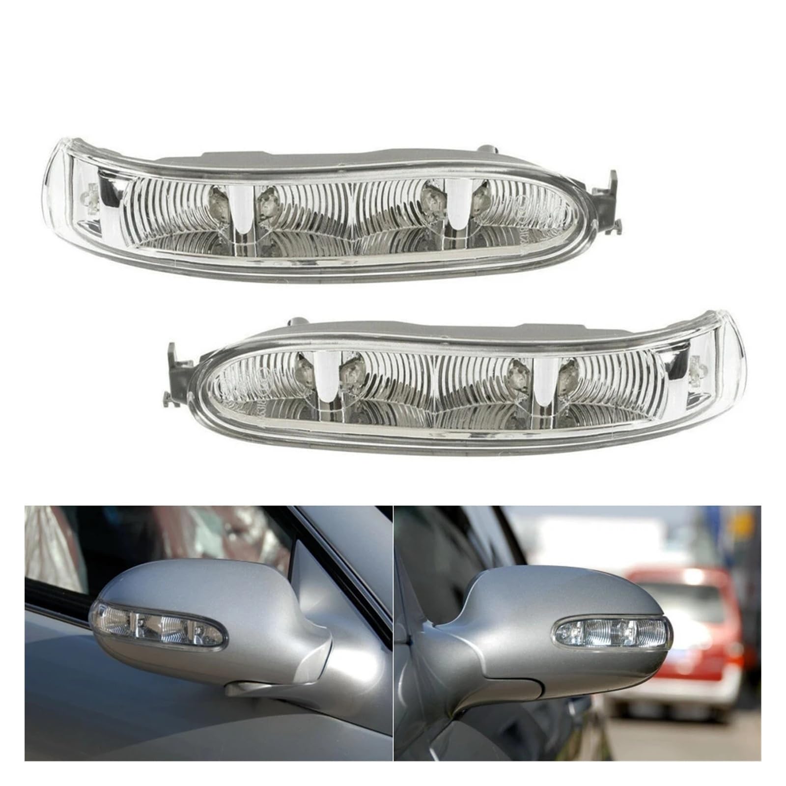 Luz Intermitente Espejo Retrovisor Para Benz Para W209 Para CLK Para Viano Para W639 2002-2009 Lámpara Coche 1 Pieza Lente Transparente Luz Señal Giro Espejo Lateral