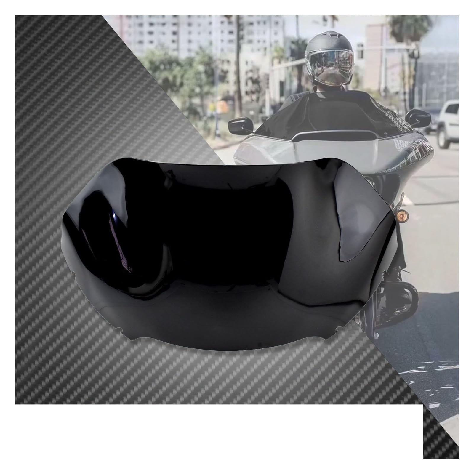 Deflector Viento Parabrisas Parabrisas De Motocicleta para Touring Ro&ad Glide FLTRX FLTRK ST Ultra FLTRU CVO 2015-Up Cubierta Carenado Parabrisas 13 Pulgadas Color Negro