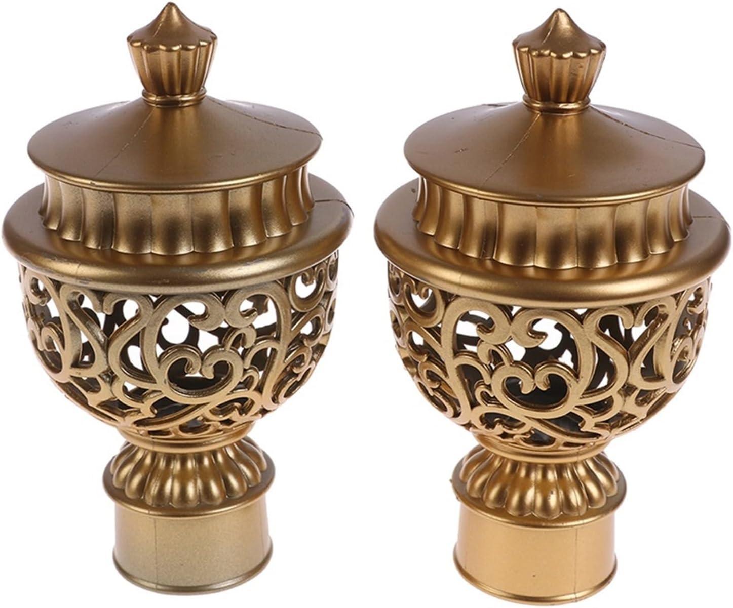 2Pcs Decorative Window Curtain Rod(Rose Gold)