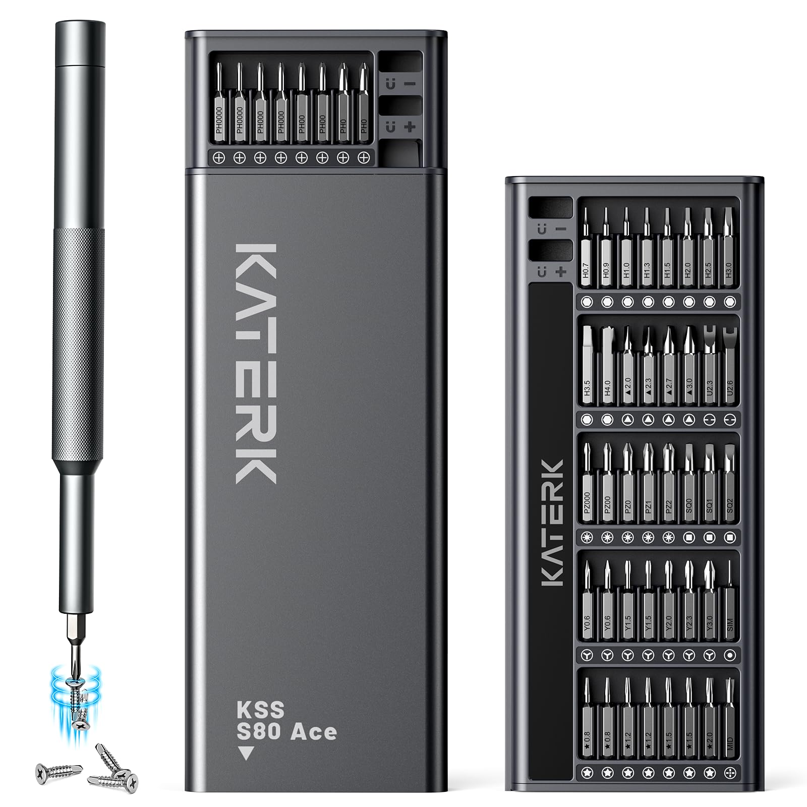 【40%OFF】【1,799円】 Katerk 80in1 ペン型 多機能 高精度 強力磁石付き 精密ドライバーセット