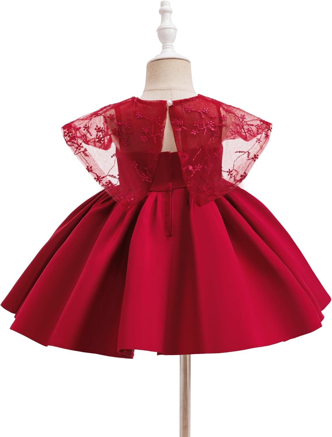 Toddler Baby Flower Girl Dress Wedding Pageant Birthday Party Lace Embroidered Formal Ball Gown Dresses