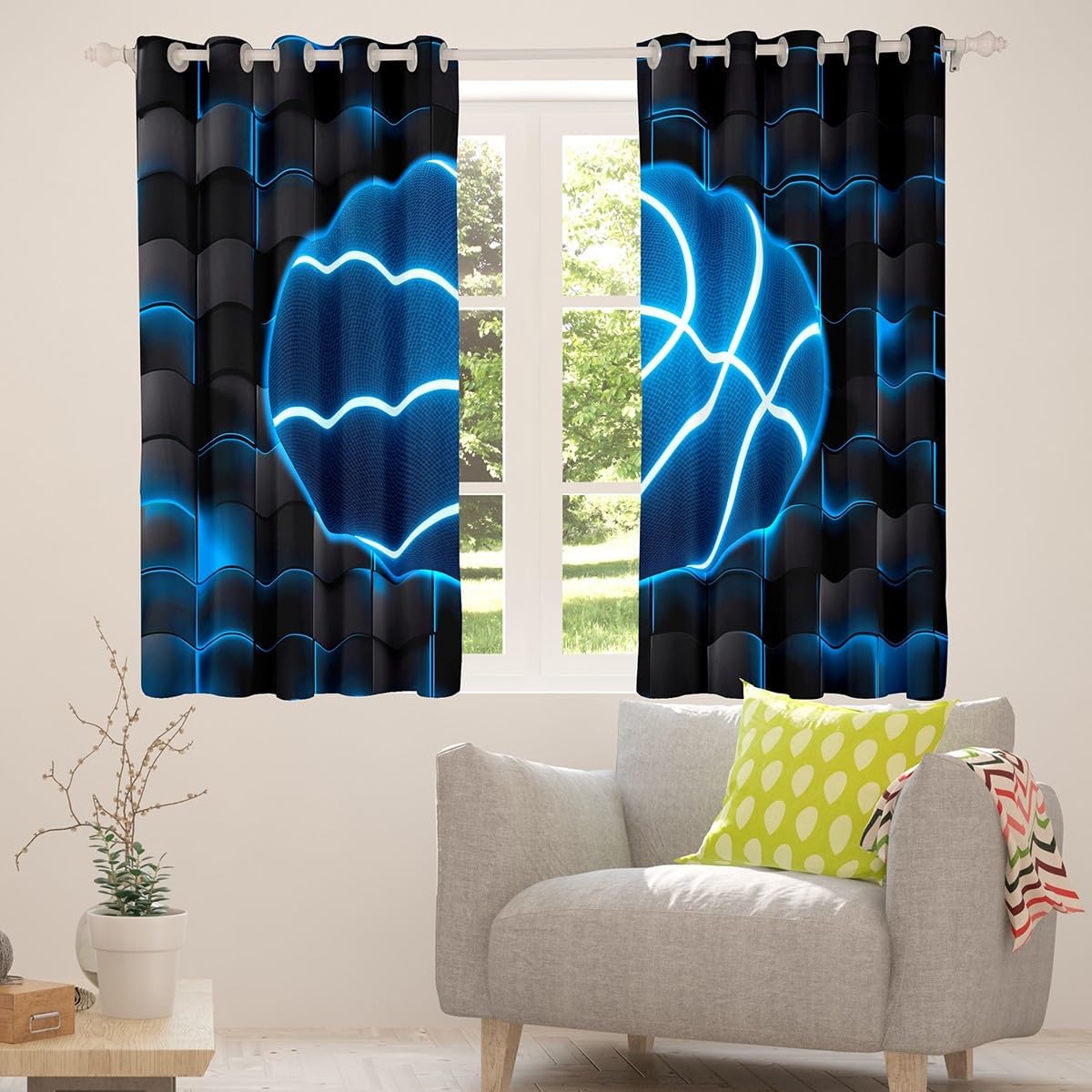 Feelyou Basketball Gaming Curtains for Bedroom Blackout 38 x image 5