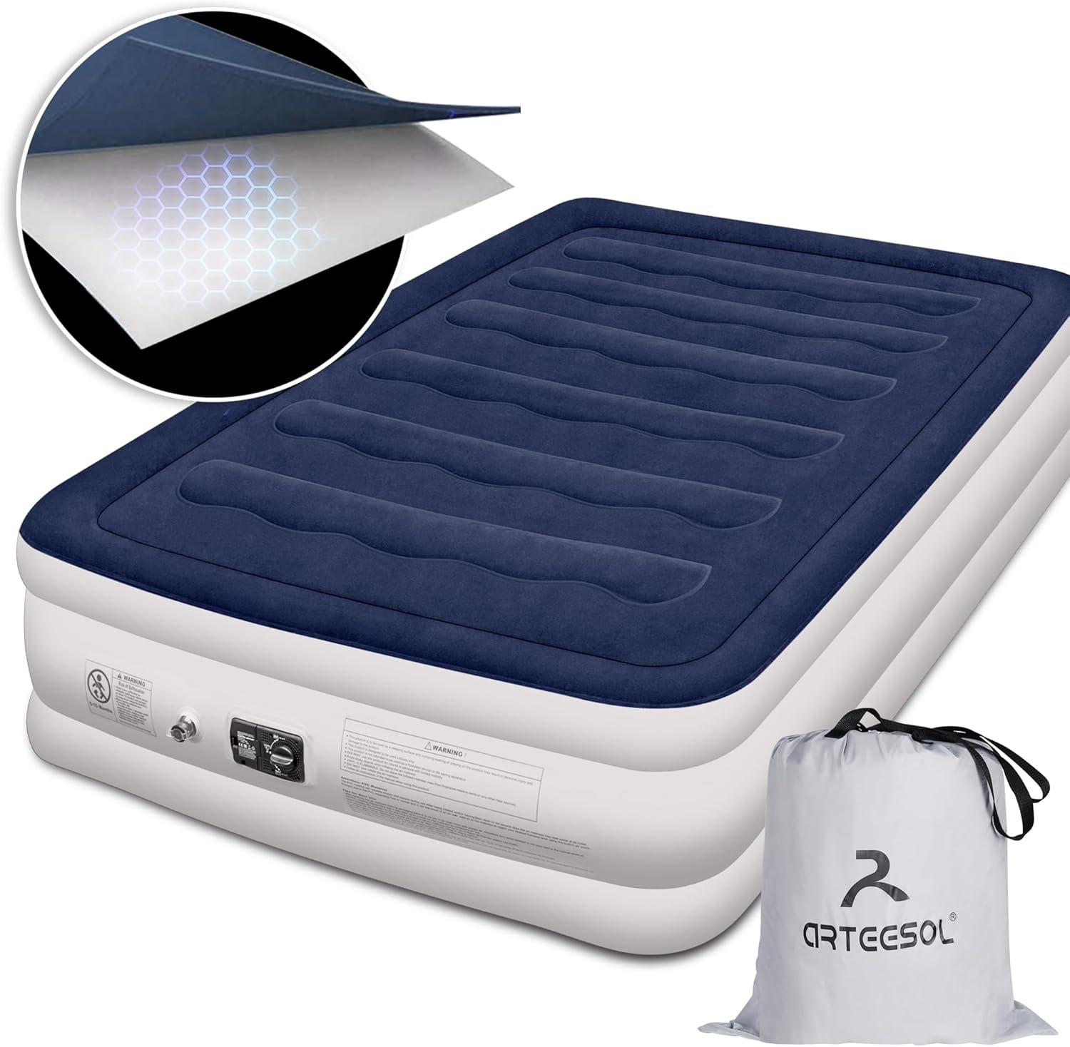 Blackace arteesol Double Size Air Bed Luxury Air Mattress Blow Up Bed