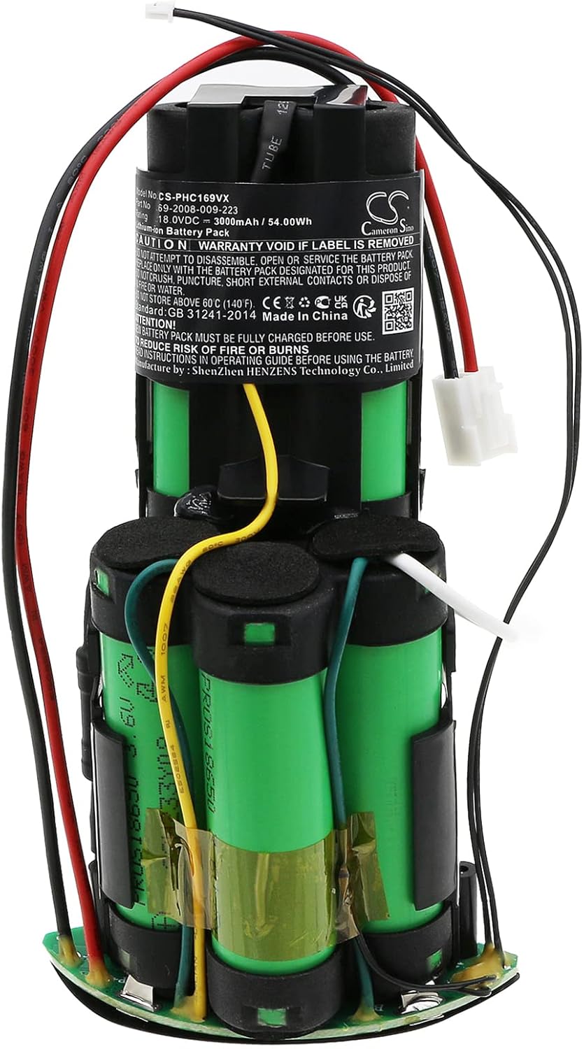 Cameron Sino Battery for Philips FC6168, FC6168/01, FC6169/01 PN:Philips 69-2008-009-223 3000mAh / 54.00Wh