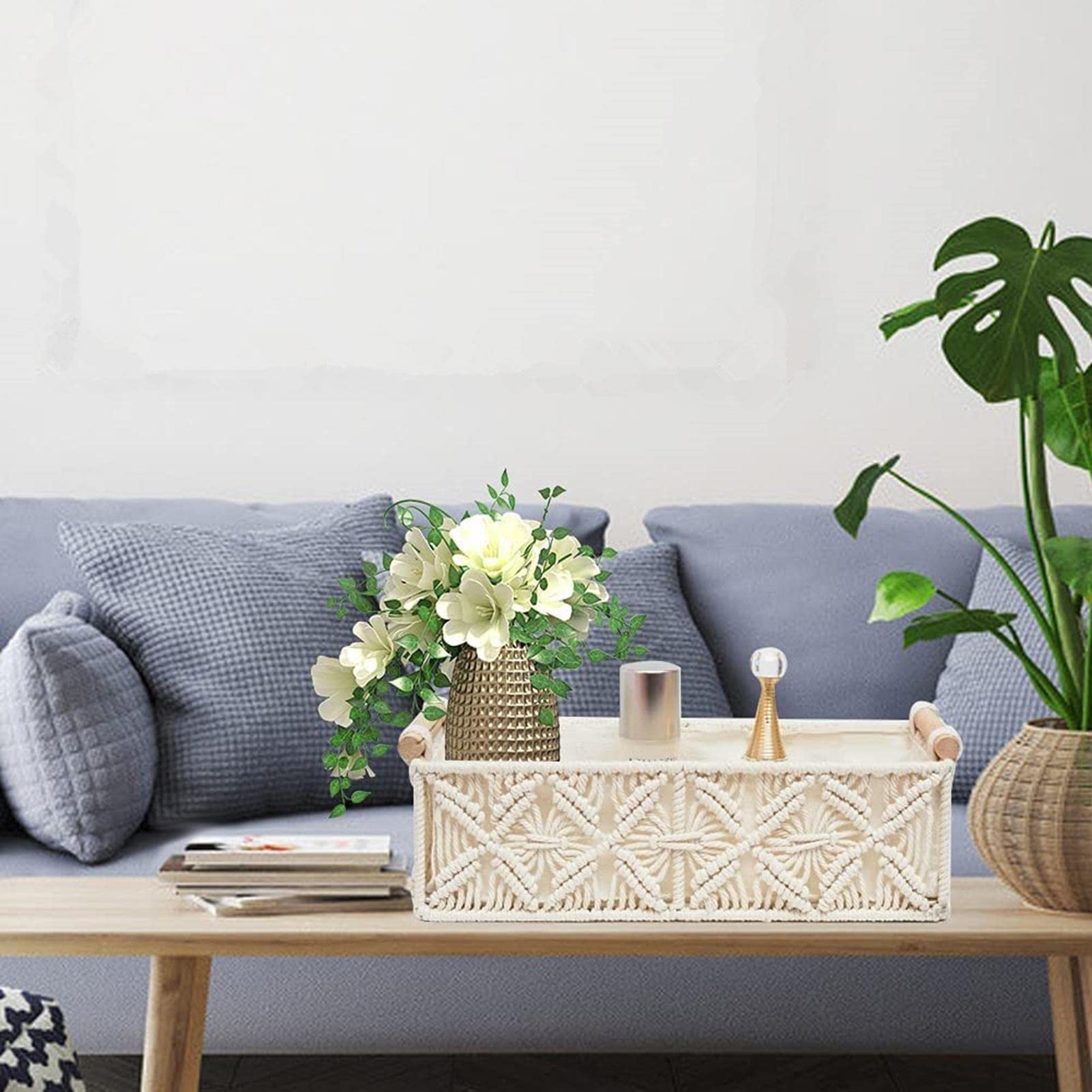 Predolo Panier En Corde De Coton Tissé à La Main, Rangement