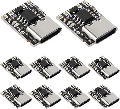 AITRIP 10PCS TP4057 1A Lithium Battery Charging Protection Board Module with Protection Type-C USB Charging Boards 3.7V 4.2V TP4056 Upgraded