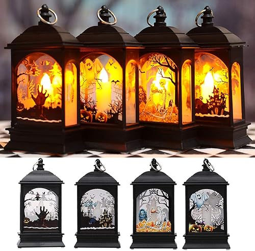 Miniatura 5 de Decoraciones de Halloween para interiores, luz nocturna con luz LED de Halloween, accesorios decorativos de plástico brillante, regalo de noche,