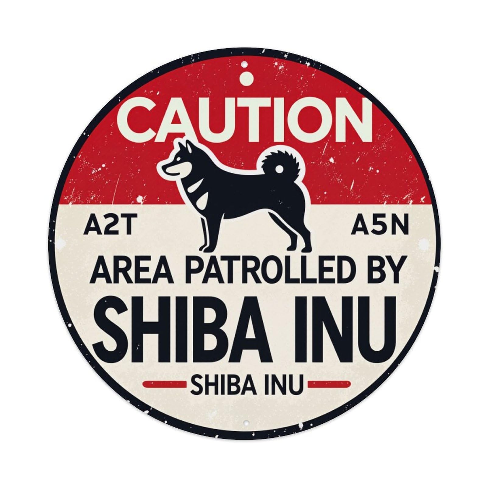 Caution Shiba Inu Patrol Sign Metal Tin Sign Vintage Garden Bedroom Cafe Bar Man Cave Home Wall Decor Metal Poster 8x8 inches