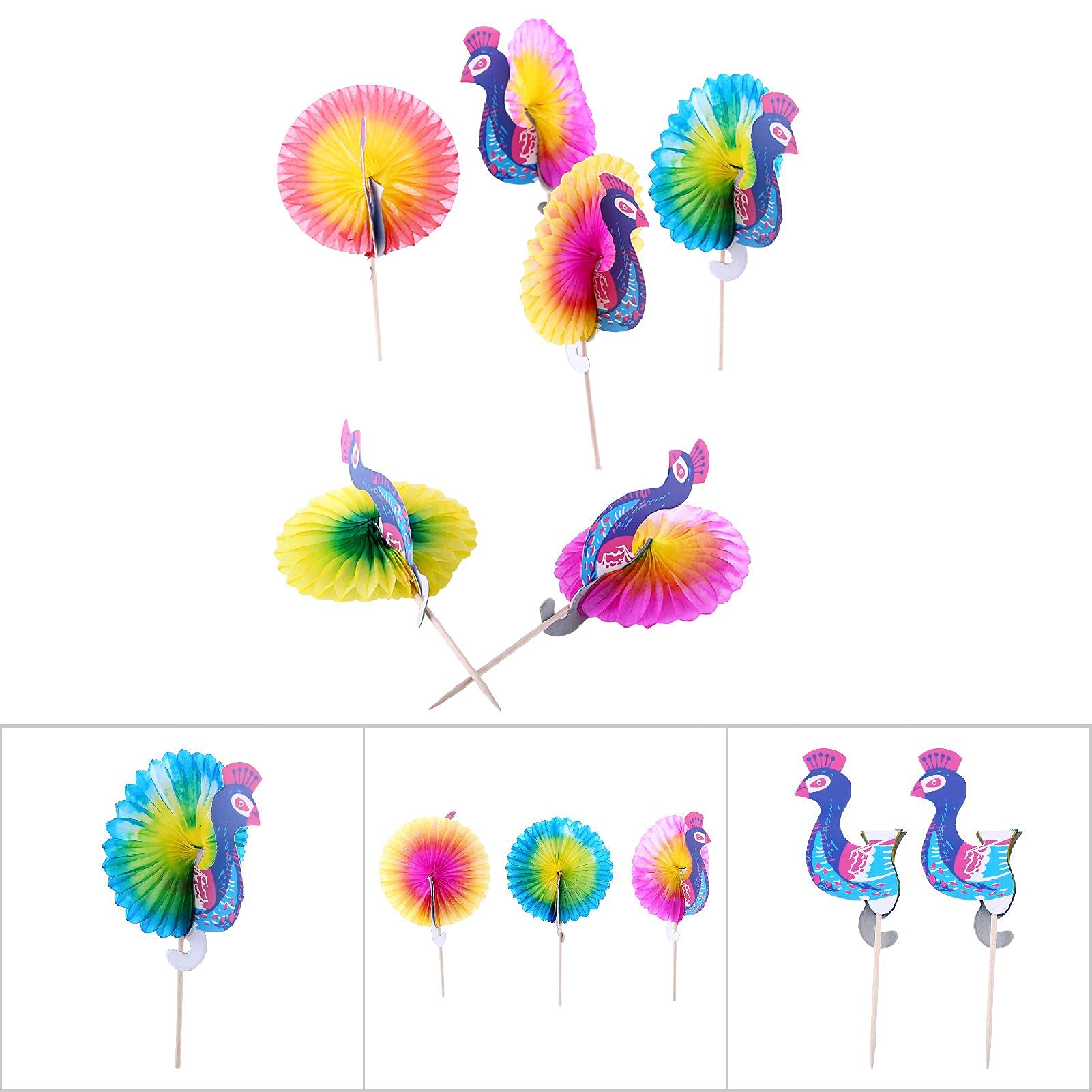 Raguso Disposable decorative picks (50 pieces) (peacock picks)