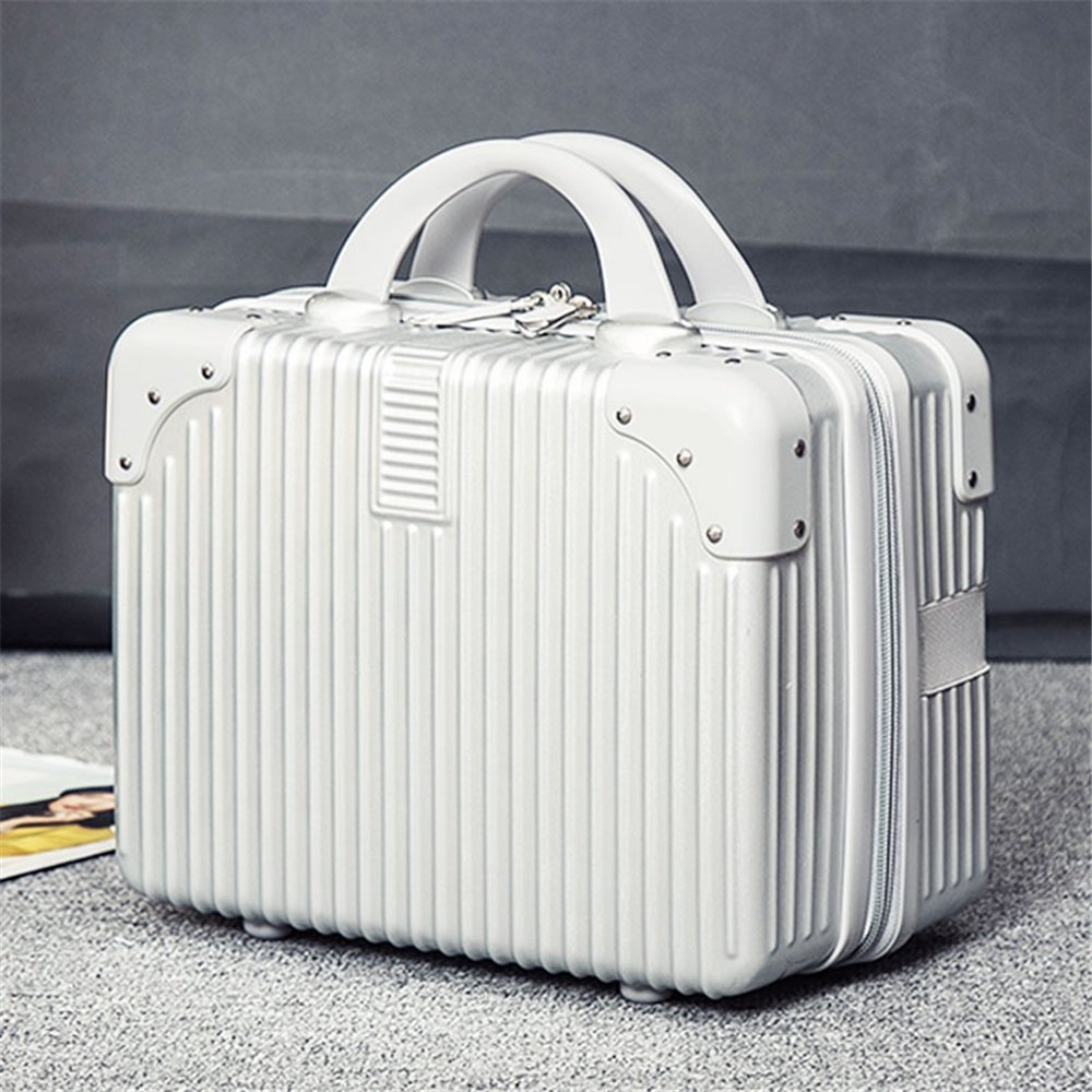 Surround Four Angles Typ ABS Polychrome Mini Travel Luggage for Princess Girls Or Women Lady (Gray White)