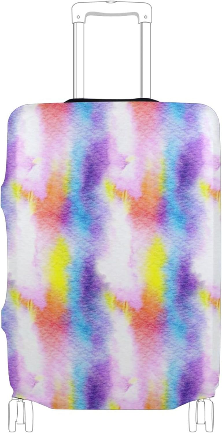 Joisal Watercolor Rainbow Vibrant Colors Luggage Protector Suitcase Cover Custom Baggage Special Travel Accessories Suitcase Sleeve, M, Fits 22-24 Inch Case