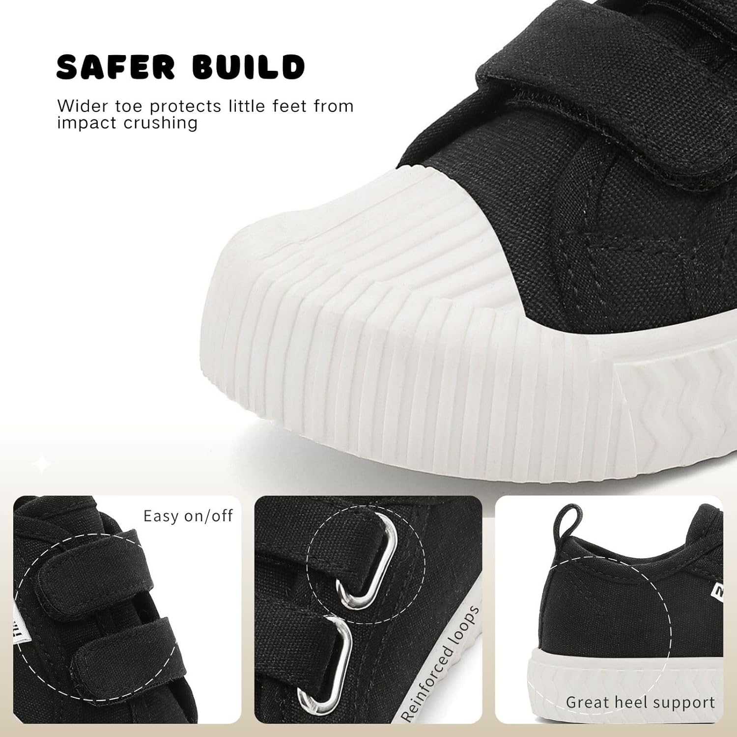 Toddler Boys & Girls Sneaker Adjustable Slip On Canvas Hook and Loops Walking Shoes,Size 5-12 - Image 6