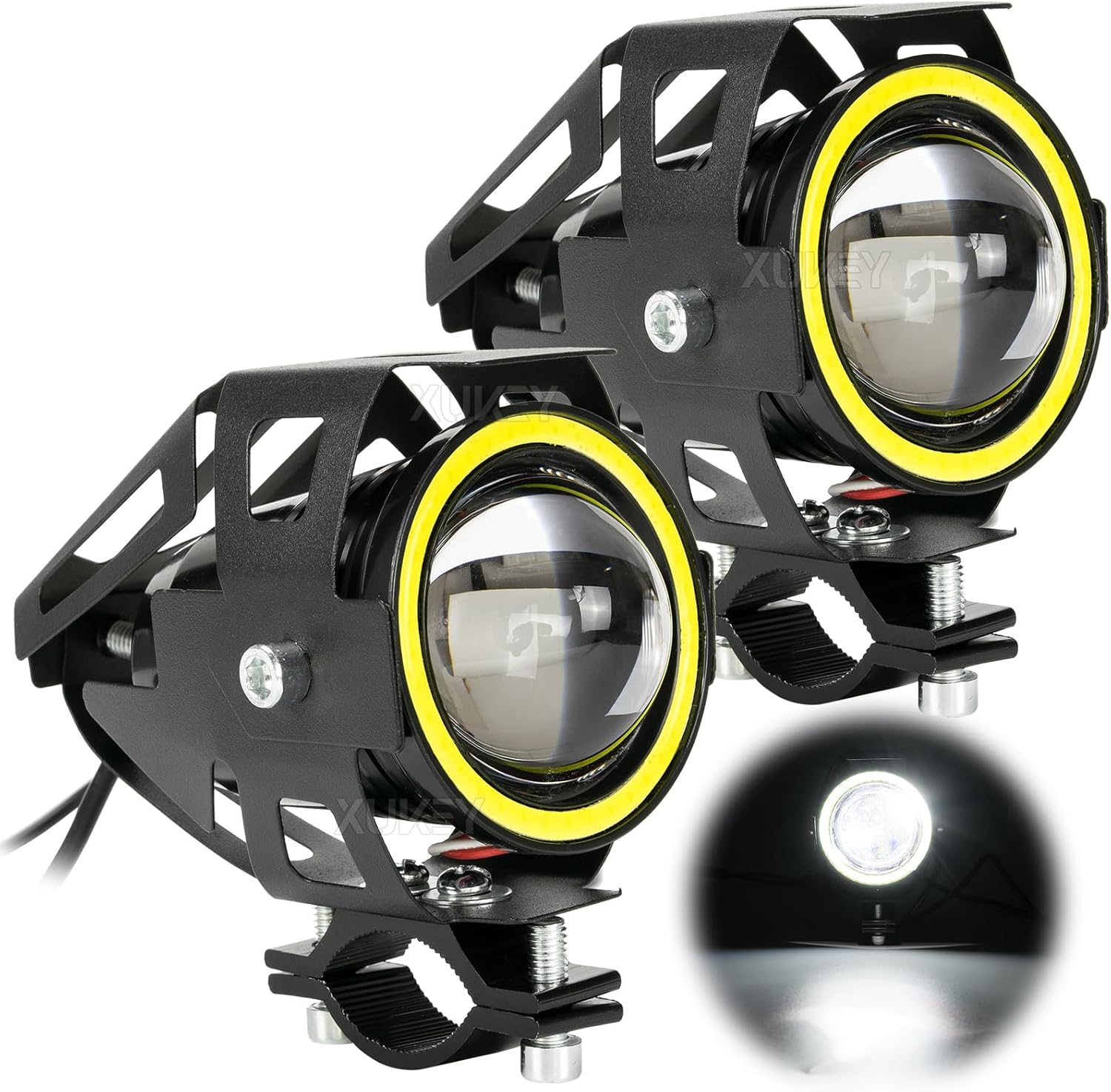 AUTOXBERT Motorcycle Led Headlight, 2PCS Motorcycle Spot Lights