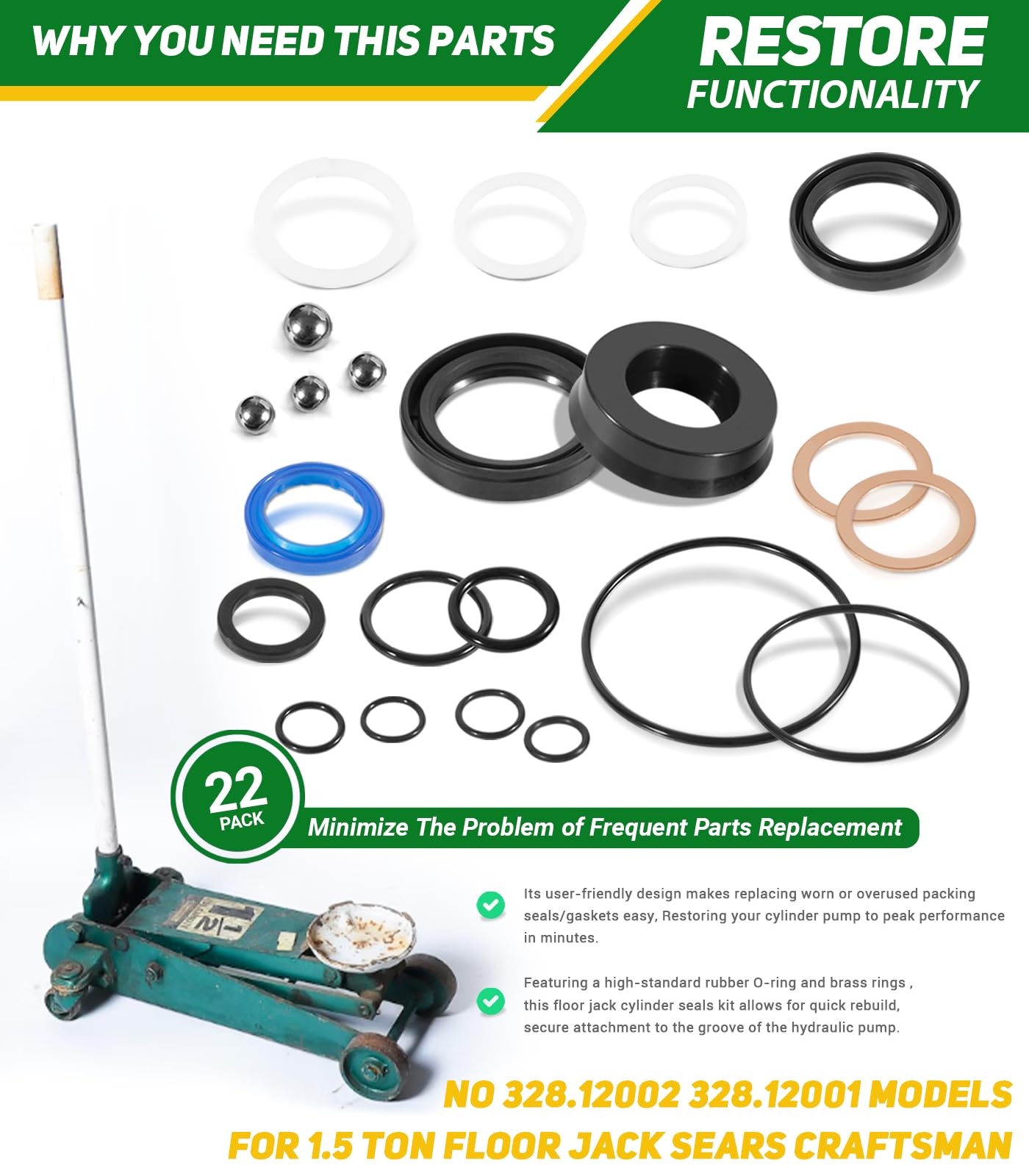 20 Joints Toriques De Réparation Pour Cric - Kit Accessoires étanches, Compatible Multi-modèles, Facile à Installer