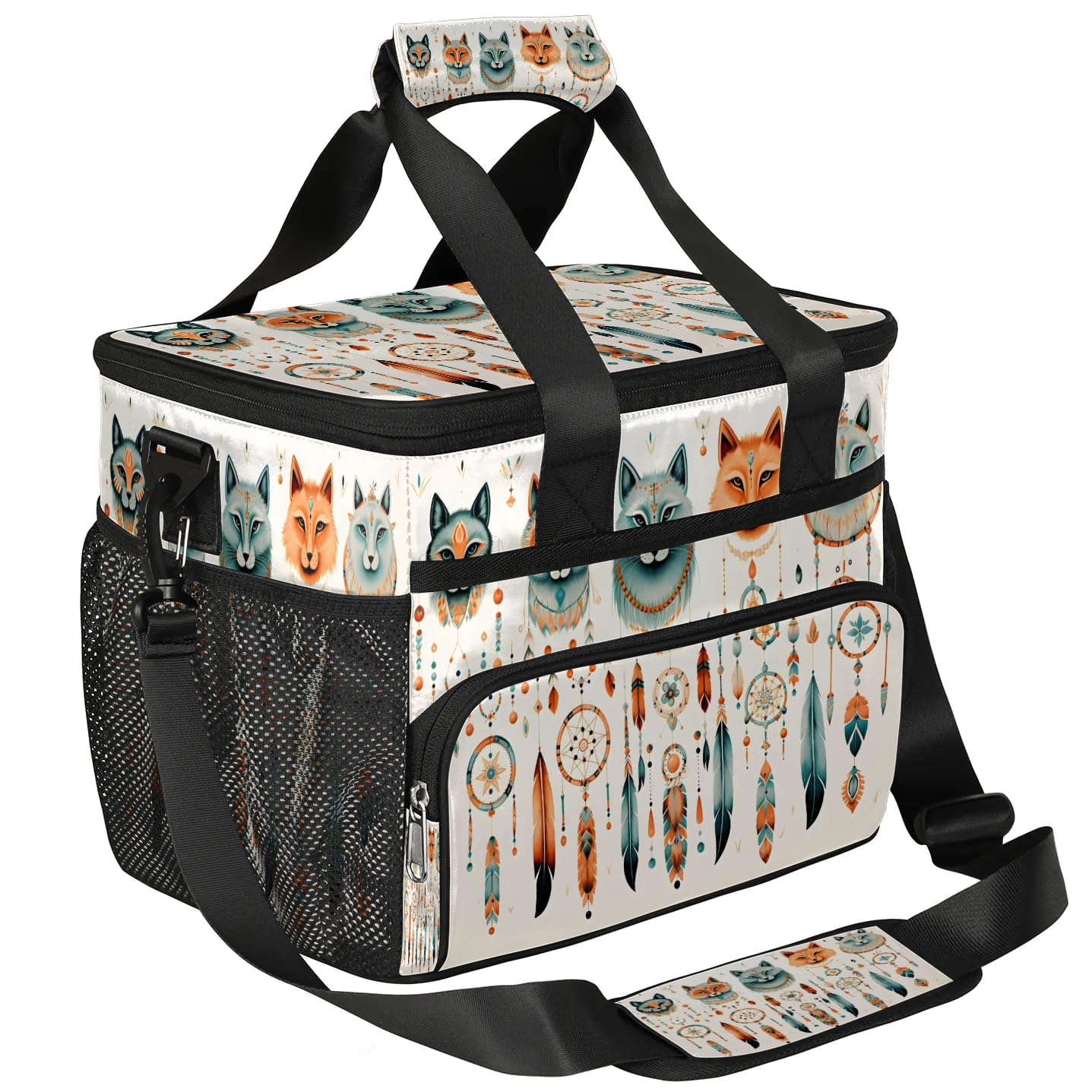 Lunch Box for Men Heavy Duty Insulated Lunch Bag for Women Ethnic Fox Lunchbox for Adults Lunch Cooler