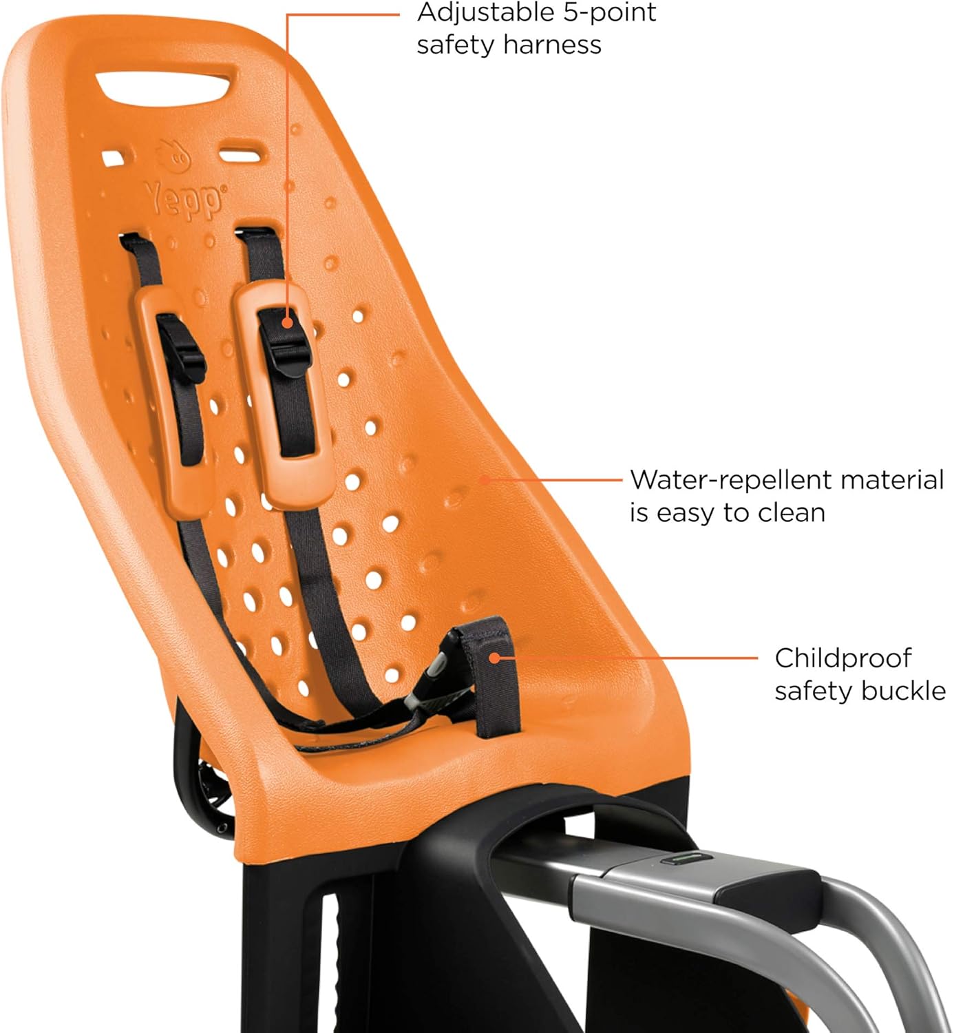 Thule Yepp Maxi Bicycle Child Seat (Orange) : Bike Child Seats : Sports & Outdoors