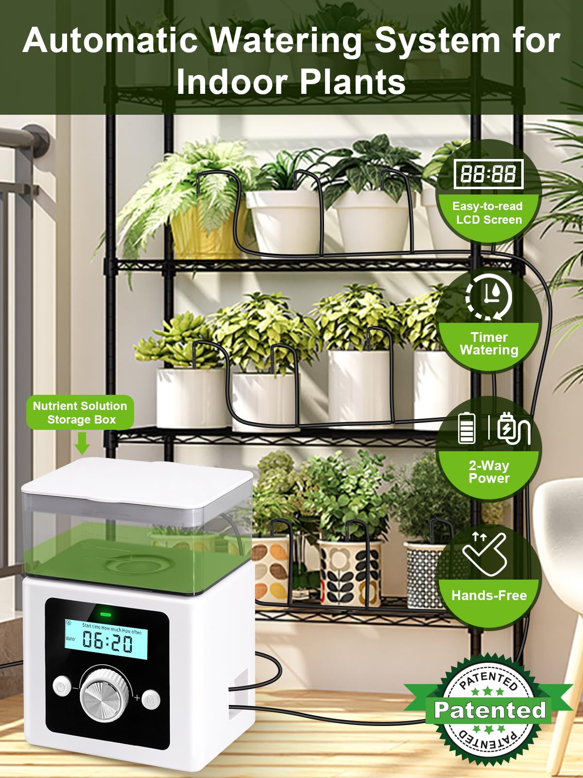 Sistema di irrigazione automatico,irrigazione automatica da interno | sistema di irrigazione automatico fai da te per piante interne, ideale come sistema di irrigazione per le vacanze