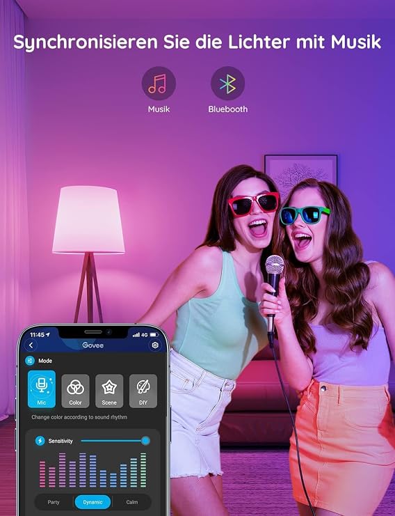 Govee Smart Light Bulb E27 WLAN Lamp RGBWW Dimmable with 16 Million Colours Smart Bulb Music Sync 54 Scenes App and Voice Control LED Lamp Works with Alexa Google Assistant Pack of 1