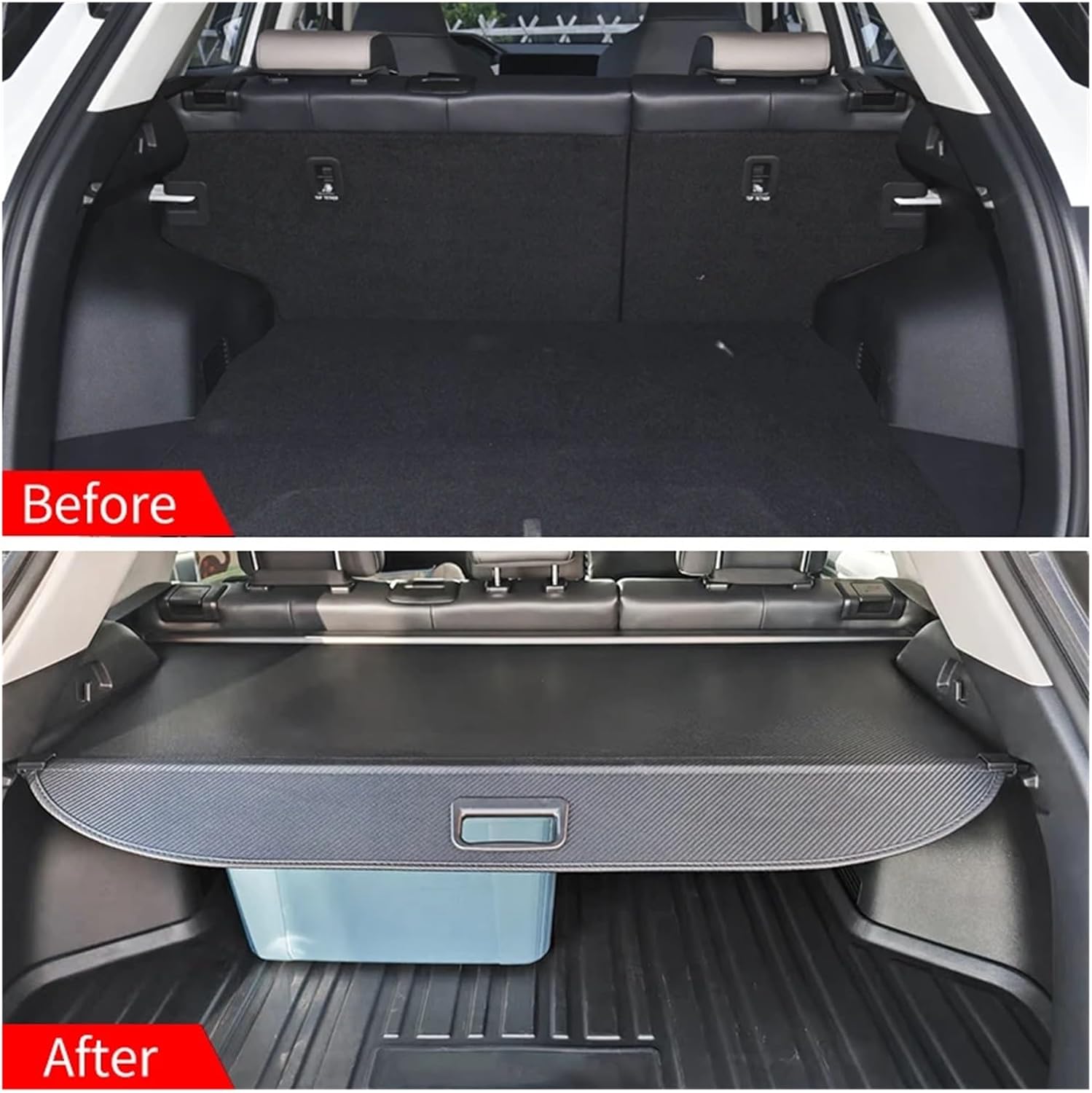 Compatible with Changan UNL-S Retractable Trunk Cargo Cover Rear Trunk Security Shielding Shade Auto Interior Accessories(Carbon Fiber)