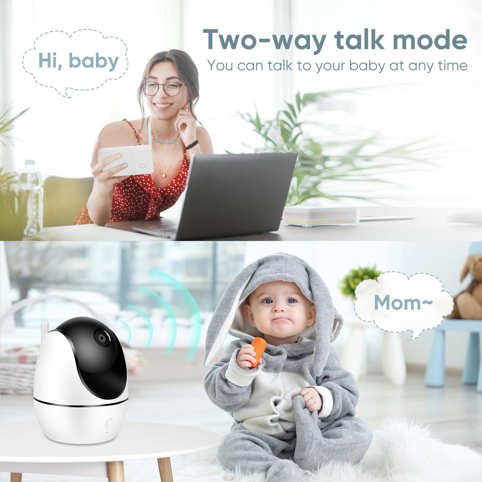 Caméra Bébé VSIFEHSO Babyphone Caméra 5 Moniteur 720P 3500mAh Babyphone Vidéo Avec Vision Nocturne VOX Communication Bidirectionnelle Capteur De Température Et 8 Berceuses Babyphone Camera Caméra Bébé VSIFEHSO Babyphone Caméra 5 Moniteur 720P 3500mAh Babyphone Vidéo Avec Vision Nocturne VOX Communication Bidirectionnelle Capteur De Température Et 8 Berceuses Babyphone Camera