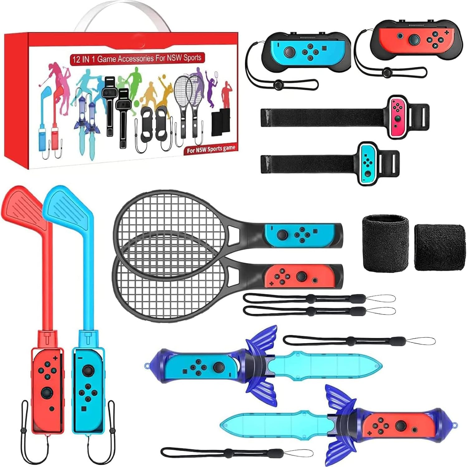 2023 Nintendo Switch Sports Accessories Bundle HLRAO 12 in 1 Family