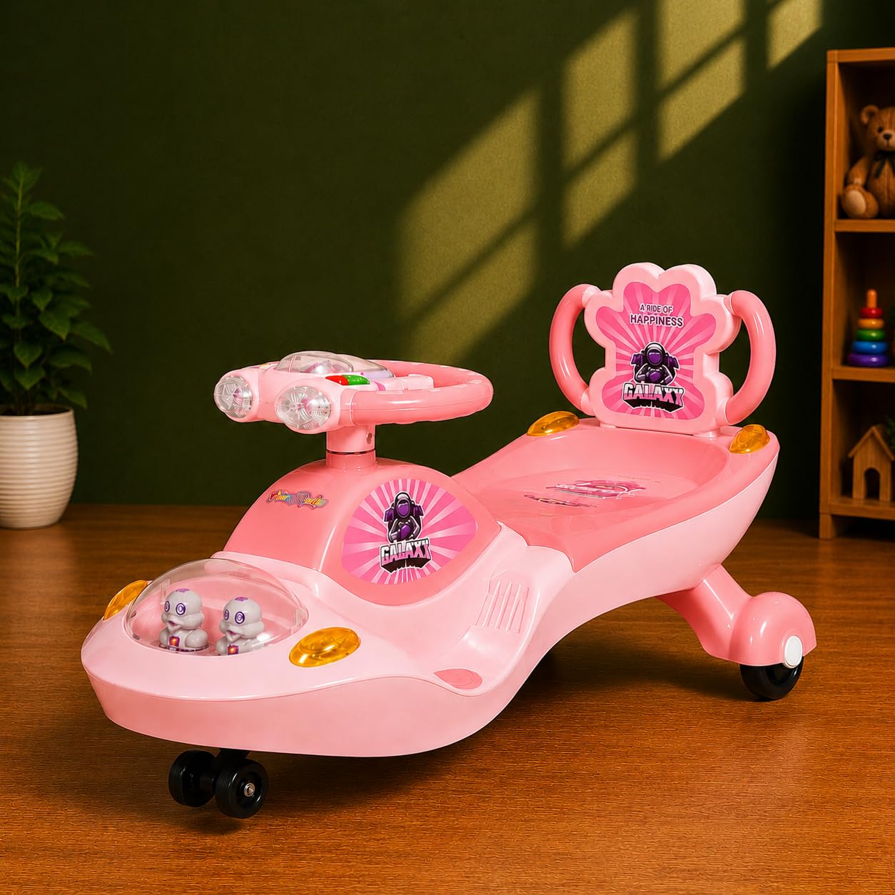 Galaxy Kids Magic Swing Car | Space Theme Twist Car | No Battery Wiggle Twister Ride On | Non-Toxic Virgin PVC | Safe & Sturdy | Indoor Outdoor | Boys & Girls-image-28