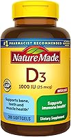 Nature Made Vitamin D3 1000 IU Softgels (25 mcg) - Bone, Teeth, Muscle & Immune Support, 300 Count 10-Month Supply