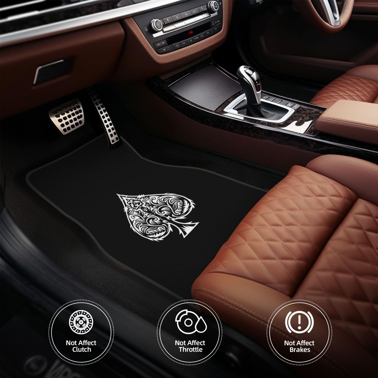 Poker Ace of Spades Floor Mats for Cars All-Weather Car Mats Fit Automotive Floor Mats for Cars Trucks — view 4