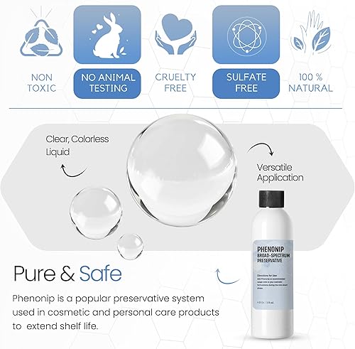 Miniatura 7 de Phenonip (4 onzas  4.0 fl oz), conservante natural Phenonip para loción, crema, loción conservadora orgánica Phenonip y exfoliante por Talsen