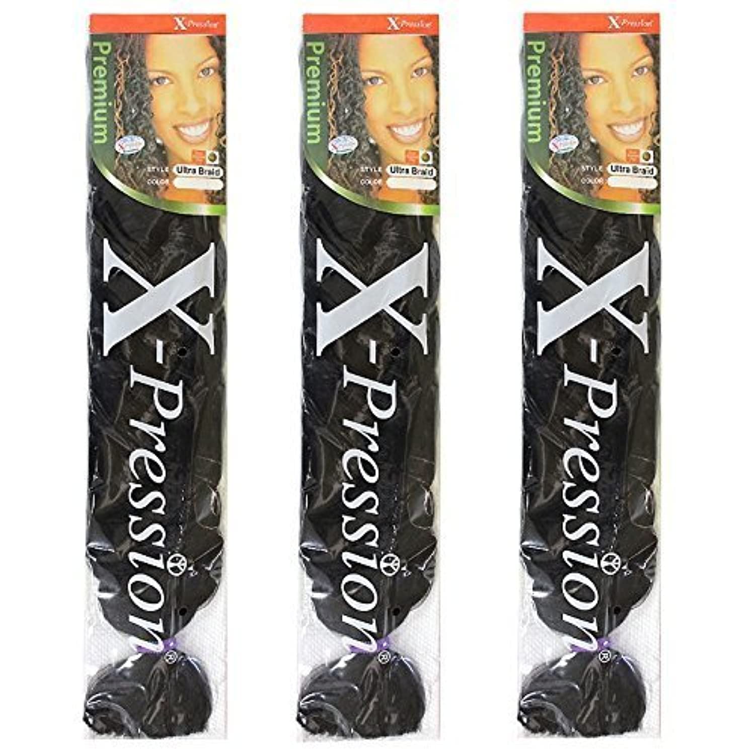 X-pression Premium Original Ultra Braid. - Colour 2 (Pack of 3)