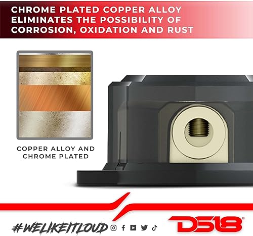 Miniatura 4 de DS18 DB1034 Bloque de distribución 1X0-GA en salida 3X4-GA para amplificadores de coche