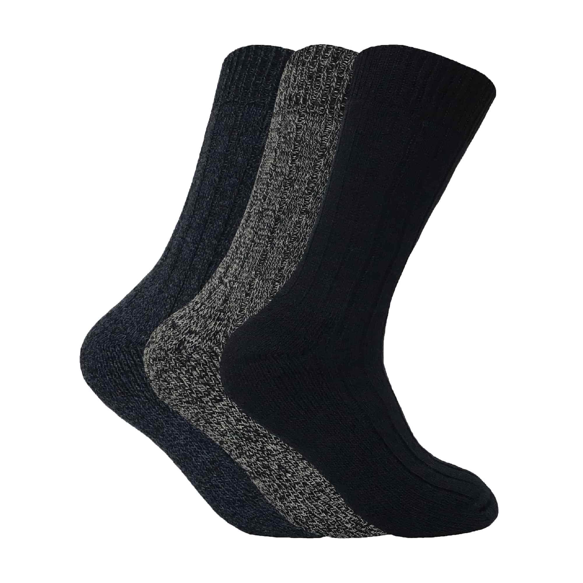 3 Pair Mens Thick Cushioned Winter Warm Wool Walking Hiking Socks for Boots