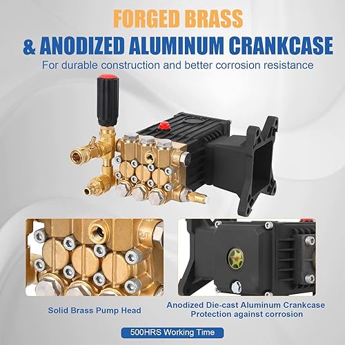 Miniatura 3 de Bomba de lavado a presión, bomba de lavado de piezas, 4 Gpm - émbolo horizontal de eje de 1 pulgada, repuesto de bomba de lavado eléctrico