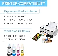 Vista 24 de greencycle Botella de tinta de repuesto 522 para tinta compatible con T522, funciona con impresoras ET-2803 ET-2800 ET-2720 ET-4800 ET-4700