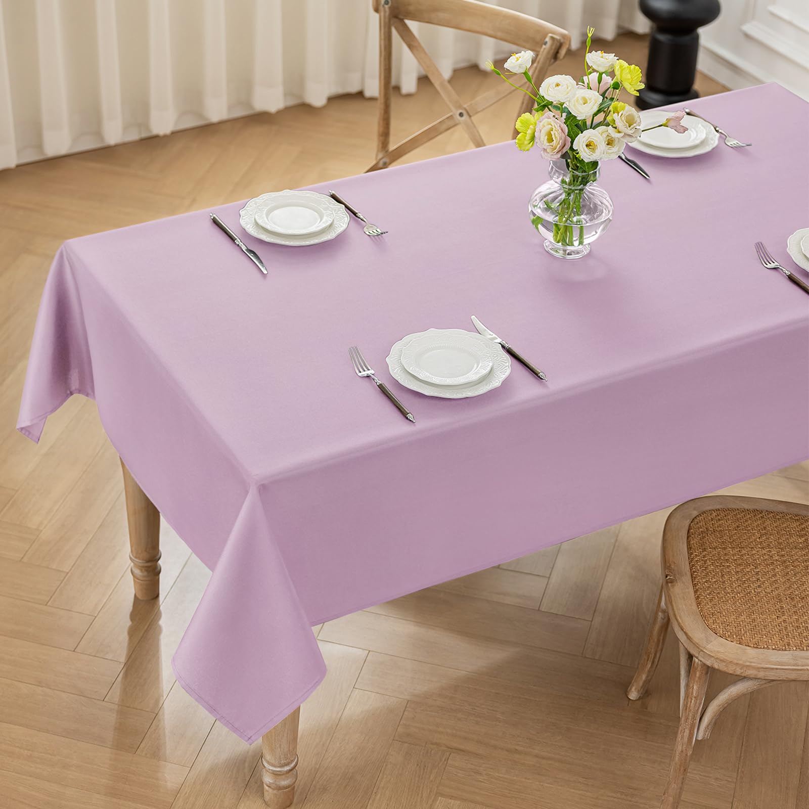 Moonooda Tischdecke, Tischdecken Abwaschbar 180g/㎡ Tischtuch aus Polyester Wasserabweisend mit Lotuseffekt, Dauerhaft Kratzfest für Wohnzimmer, Esszimmer, Balkon, Garten