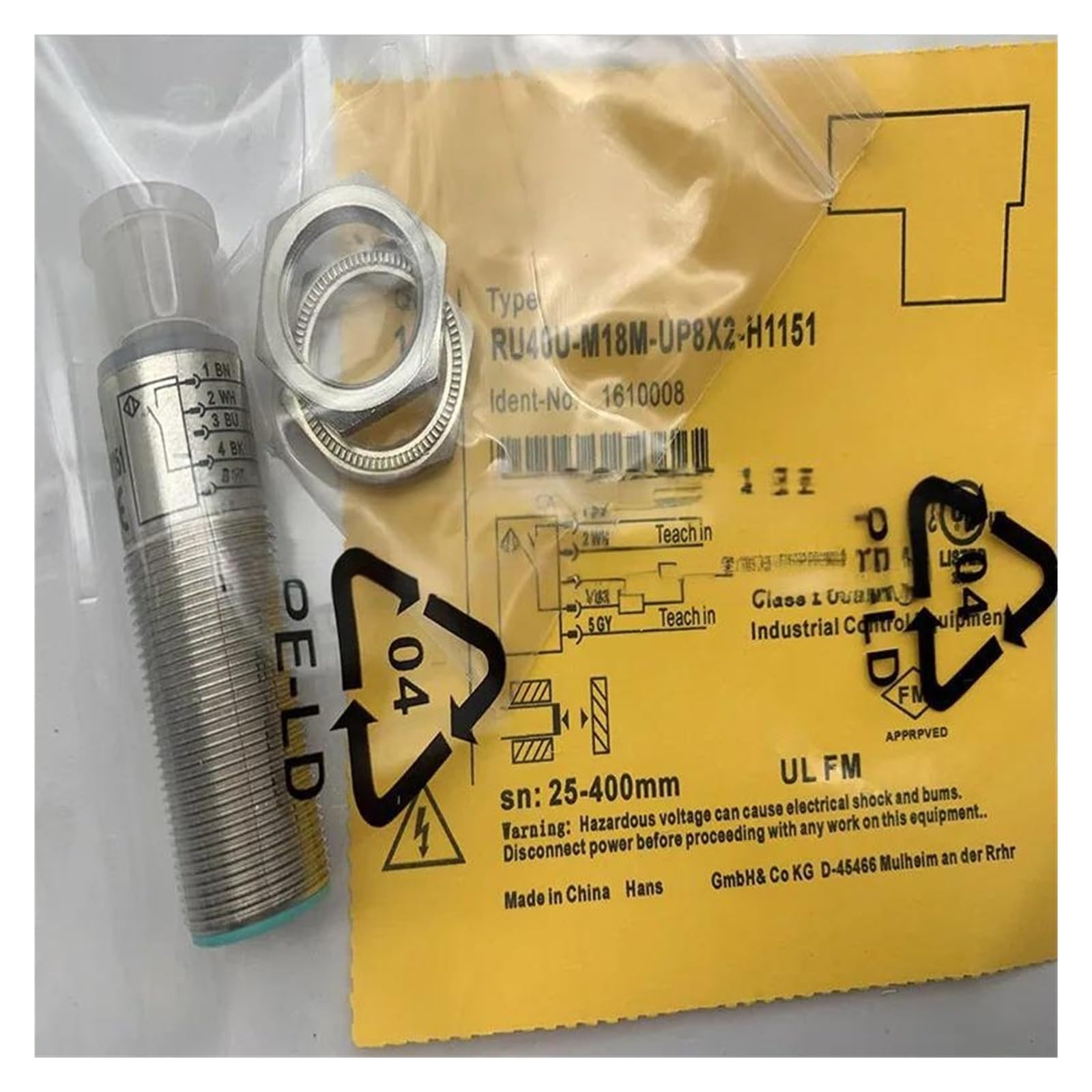 Capteur RU40U-EM18E-LIU2PN8X2T-H1151 pour la gestion des fluides