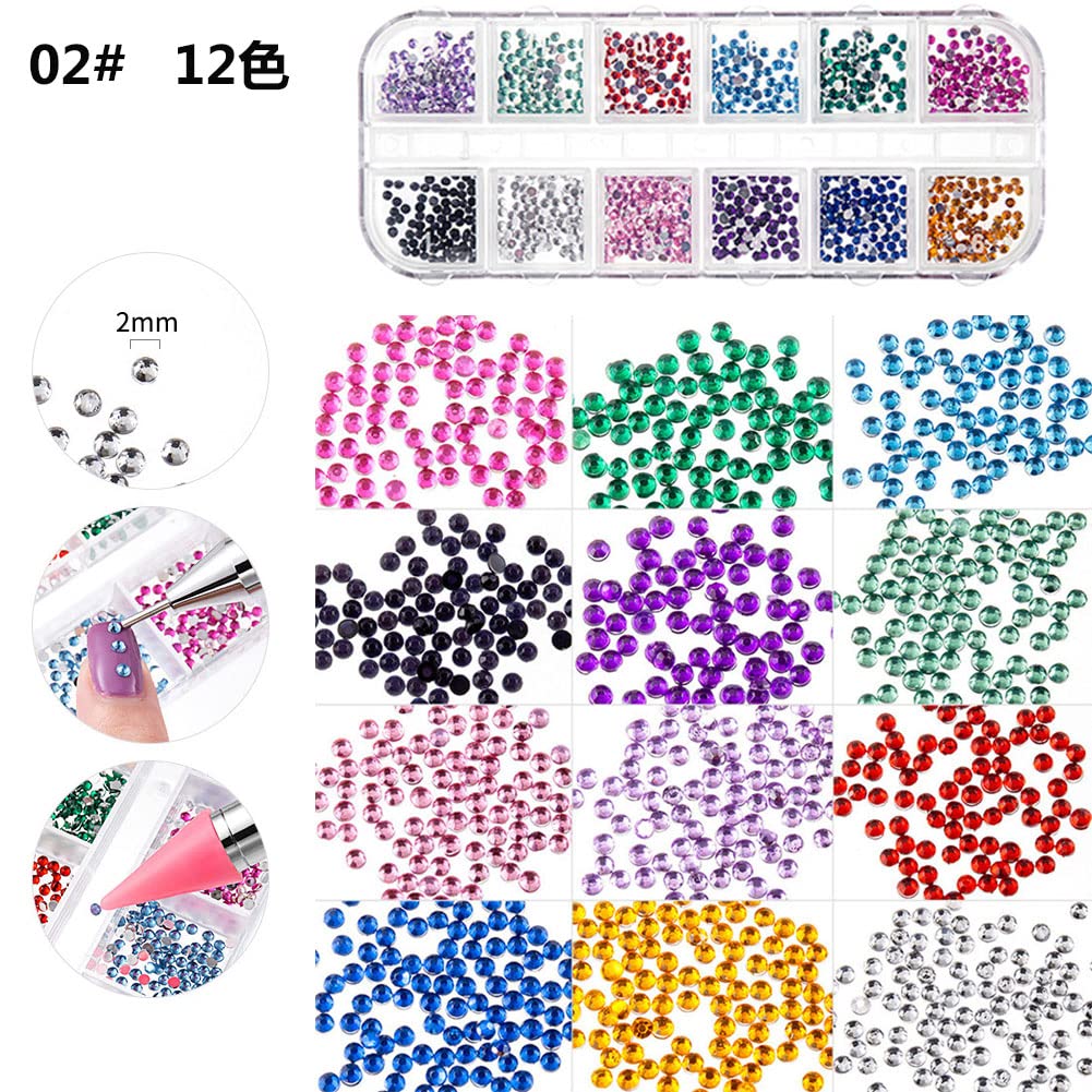 Amazon | ラインストーン カラー 大容量 1.4mm~8mm 13色 SS3~SS40