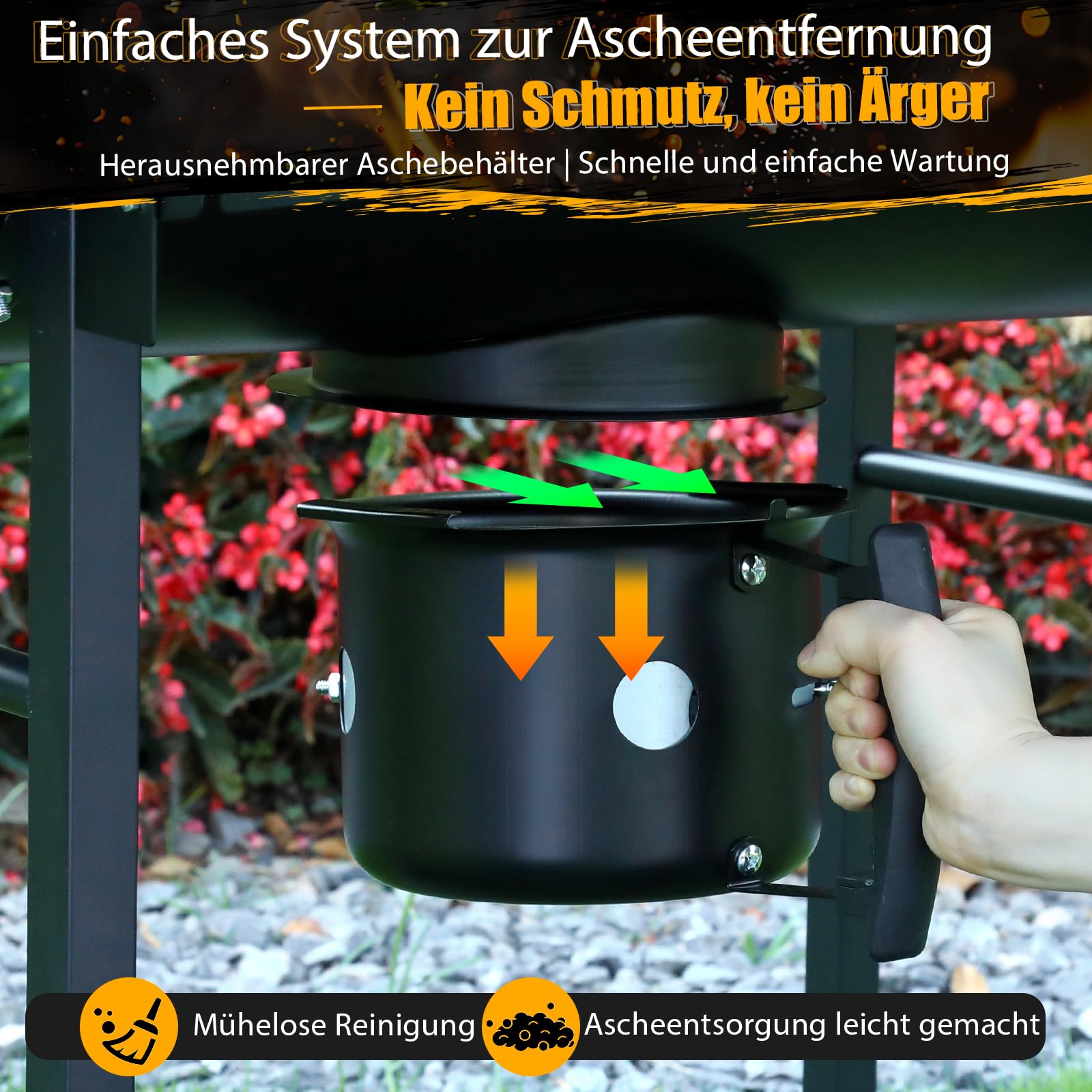 Großer Holzkohlegrill, BBQ Grill mit 4 Lüftungen, Robuster Garten Outdoor Grill