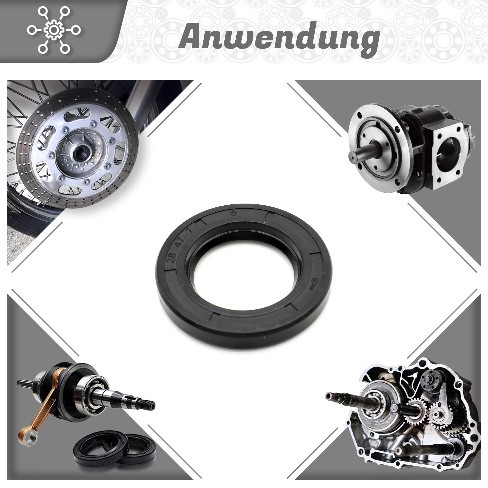 Joint D'étanchéité Radial 28x42x6 Mm NBR 70 – Bague Simmerring DIN 3760, Pour Arbres, Pompes, Moteurs