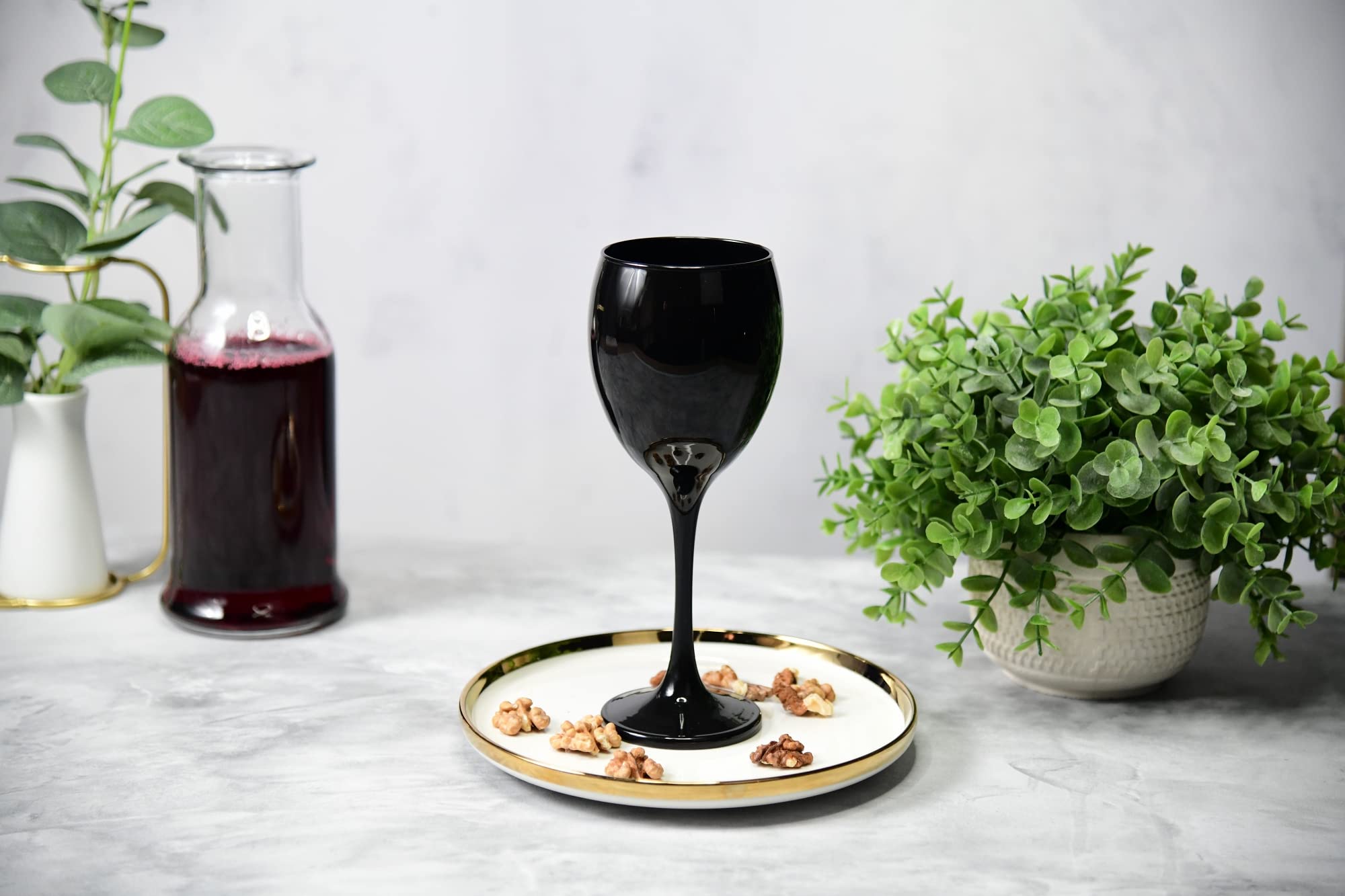 Glasmark Krosno Juego De 6 Copas De Vino 300Ml Negro (Paquete de 2)