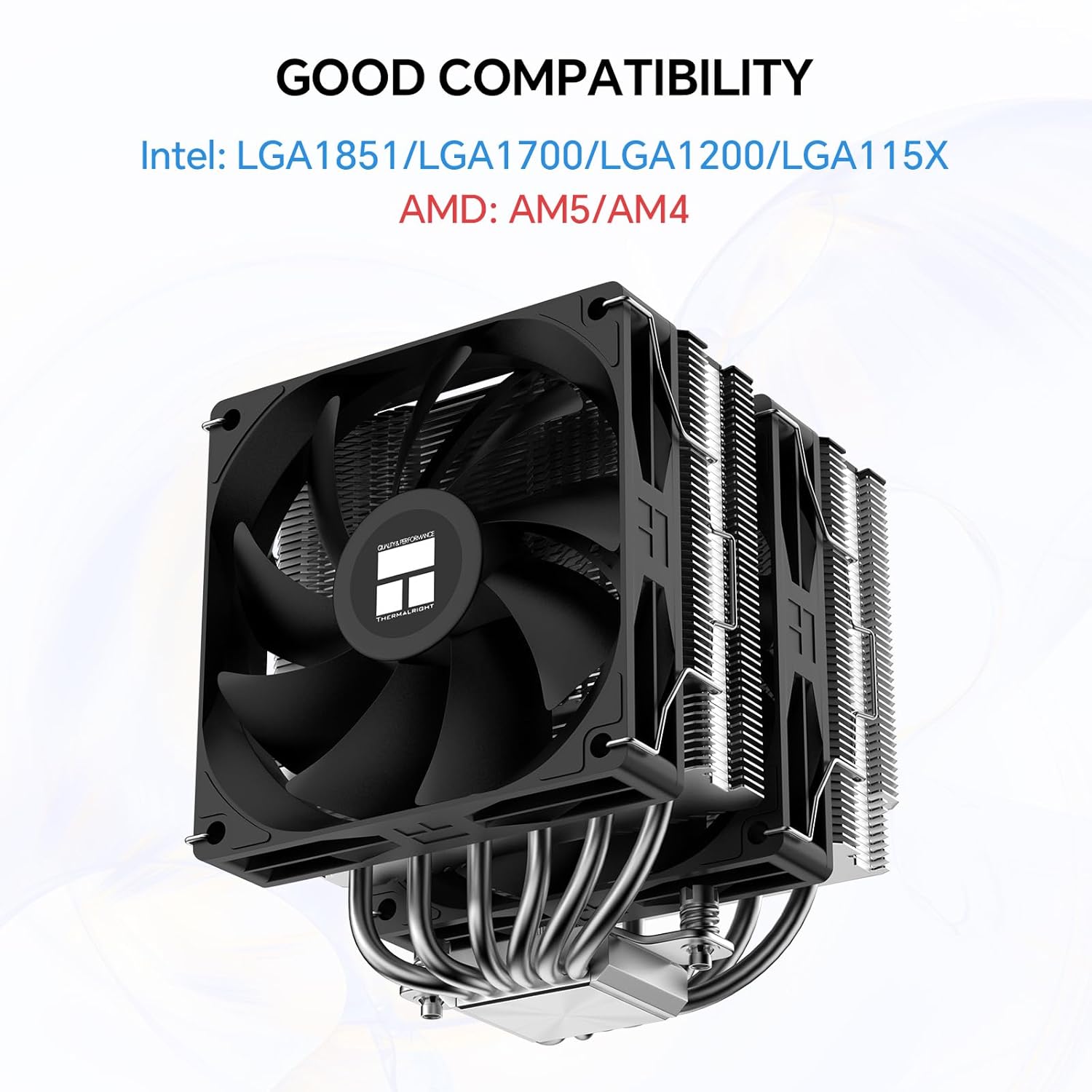 Peerless Assassin 120 SE V2 CPU Air Cooler, Dual Tower, 6 Heat Pipes, Dual 120mm PWM Fans, 1850RPM, 88.89CFM, AGHP Gen 5, for Intel LGA1851/1700/1200/115X and AMD AM4/AM5
