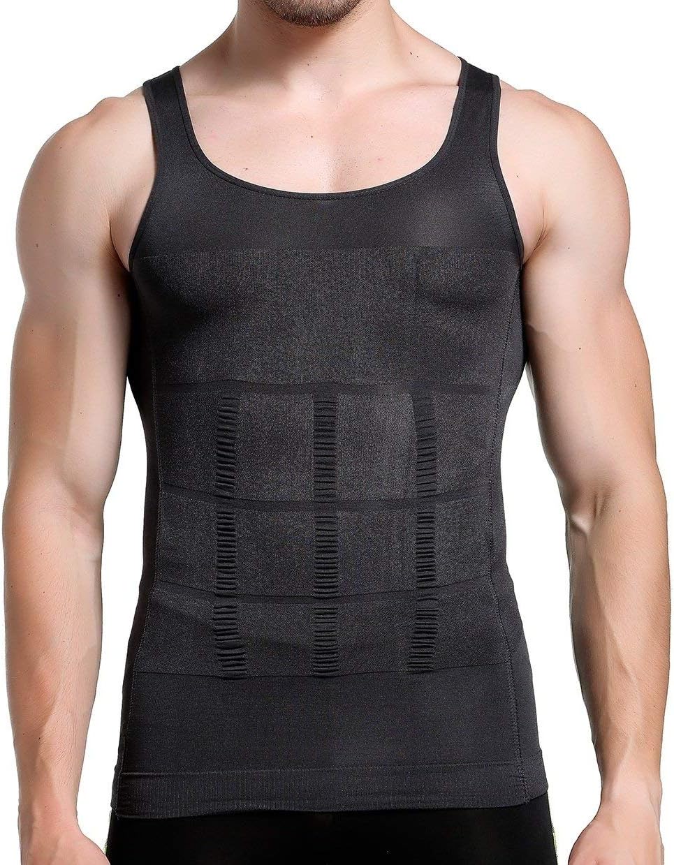 GKVKMen's Slimming Body Shaper Vest Shirt Tummy Control Slim