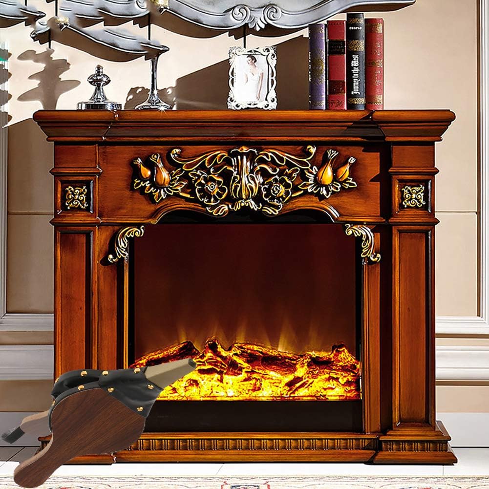 Wood Bellows for Fireplace and Grill, Small BBQ Bellows Manual Wood Air Blower with Hanging Strap, for Outdoor Cooking, Picnic, Camping (Style A)